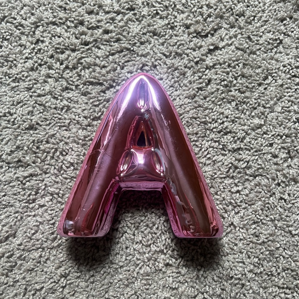 Pink Metallic Letter A Balloon